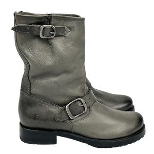 Frye Veronica Short Slouchy Boot Smoke Gray Leather size 7.5B or Medium